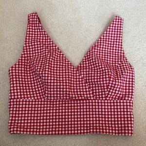 John Galt plaid red and white top SOLD